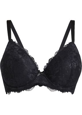 Schalen BH mit Bügel Gr. (90) E Schwarz Damen Elegant-Bra Oberteil Neu*