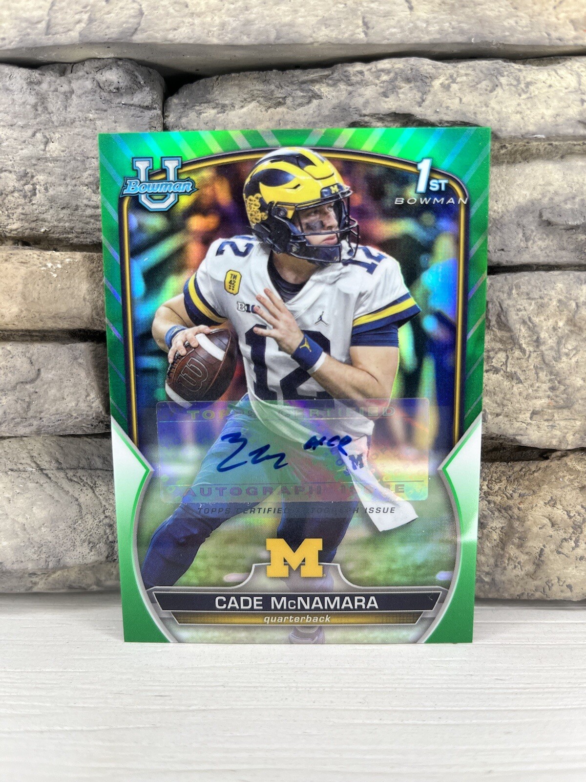 2022 Bowman Chrome University Cade McNamara Green Refractor RC Auto #13/99 🔥