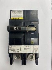 Square D QOB2150VH 150 A Miniature Circuit Breaker (2 Pole, 120/240 VAC)