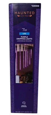Haunted Living 7 Ct LED 9-ft Dripping Purple LED String Lights NEW | eBay