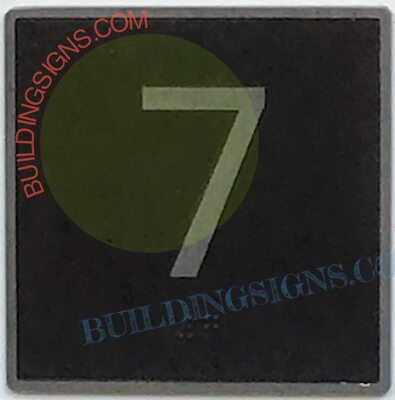 ELEVATOR FLOOR NUMBER 7 SIGN- ELEVATOR JAMB PLATE FLOOR 7 SIGN-REF24-1027