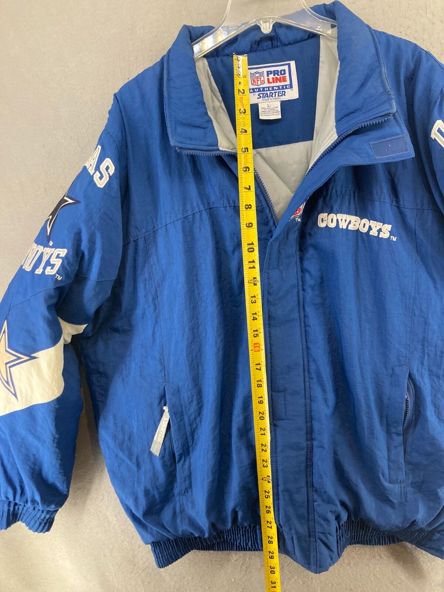 NFL Mens Starter Jacket Large Blue Dallas Cowboys 90s