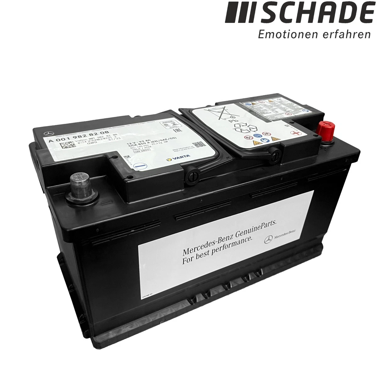 Original Mercedes AGM Autobatterie Starterbatterie 12V 92Ah 95Ah 