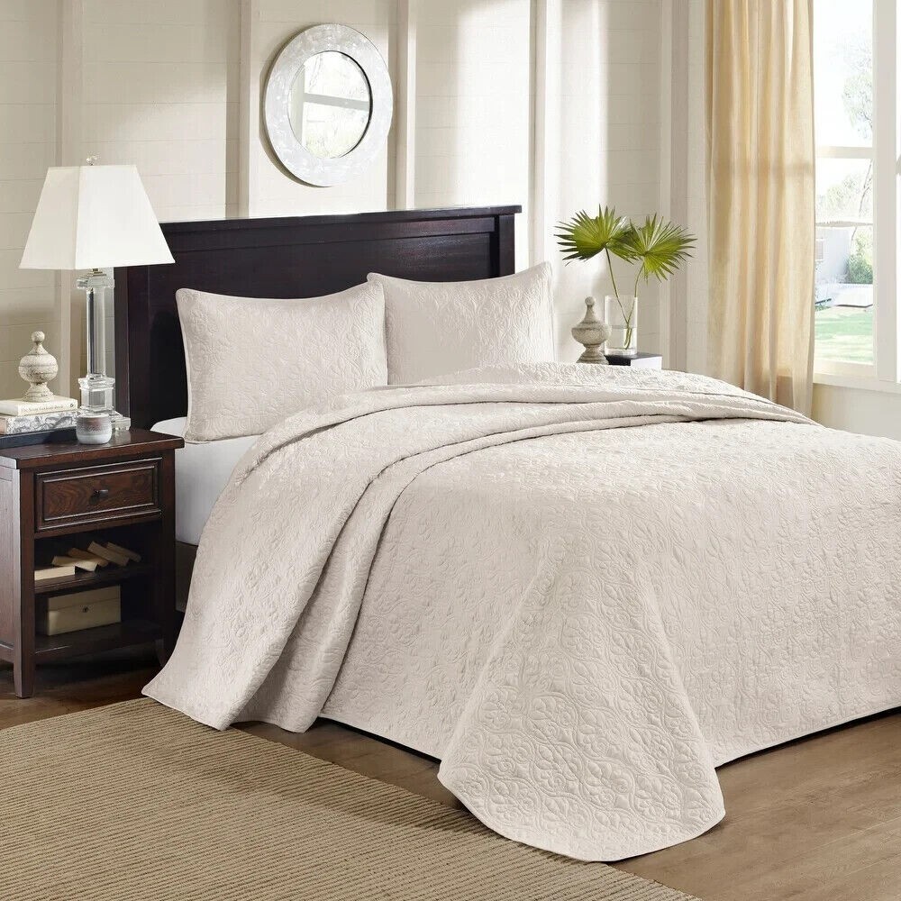 King Size Bedding Oversized Bedspread 3Pc Elegant Classic Coverlet