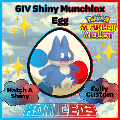 MUNCHLAX   SHINY 6IV EGG   Pokemon SCARLET and VIOLET - TEAL MASK lv1 Egg Moves