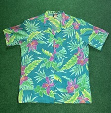Vintage 50s/60 Hawaii Blues 50/50 Men  s Large Floral Button Up Shirt
