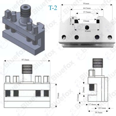 Tool Post T37 - Supporto Per Cambio Rapido, Adatto A 90-115 - Foto 7