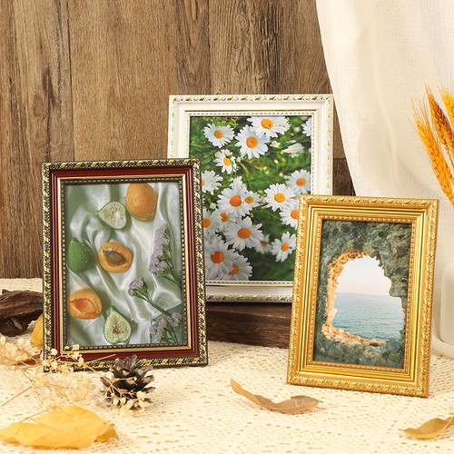 Vintage Small Photo Frame Resin Picture Holder Wedding Home Table Decor Supplies