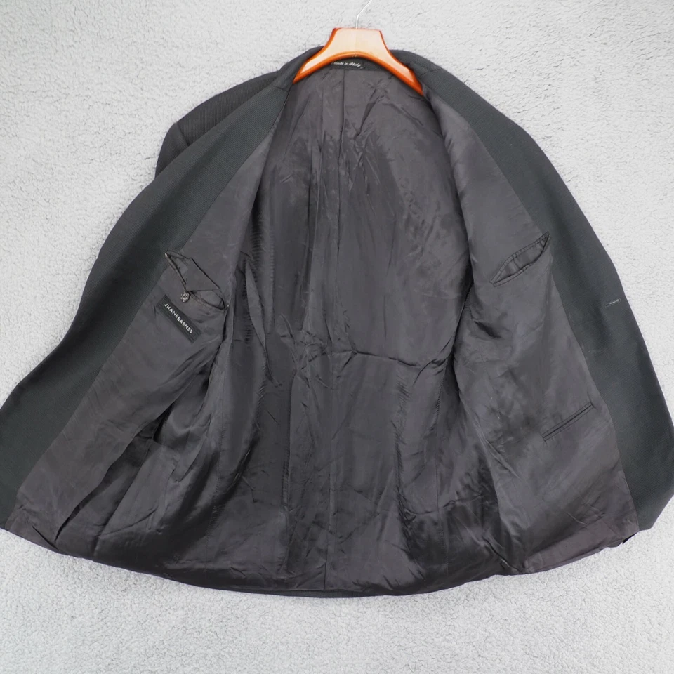 Traje Jhane Barnes Para Hombres Lana Italiana Gris Carbón Plisado Pantalones 36x26 Chaqueta 44L Foto 3 de 4