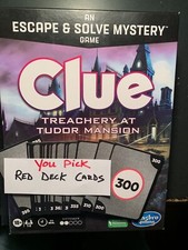 Cartas de baraja roja 2022 Clue TREACHERY AT TUDOR MANSION YOU PICK