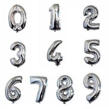 Choose Number SILVER 16" FOIL NUMBER Balloons