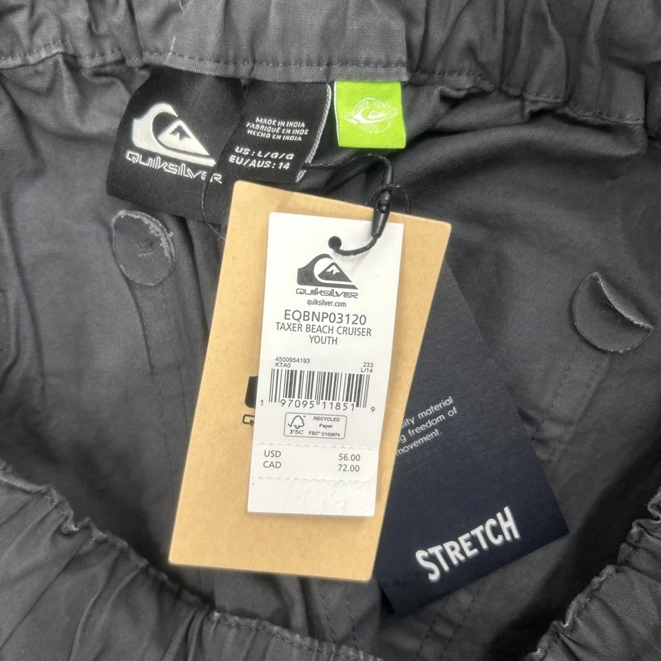 Pantalones de chándal Quiksilver para niños talla L Everyday Taxer Beach Cruiser nuevos con etiquetas $56 Foto 3 de 4