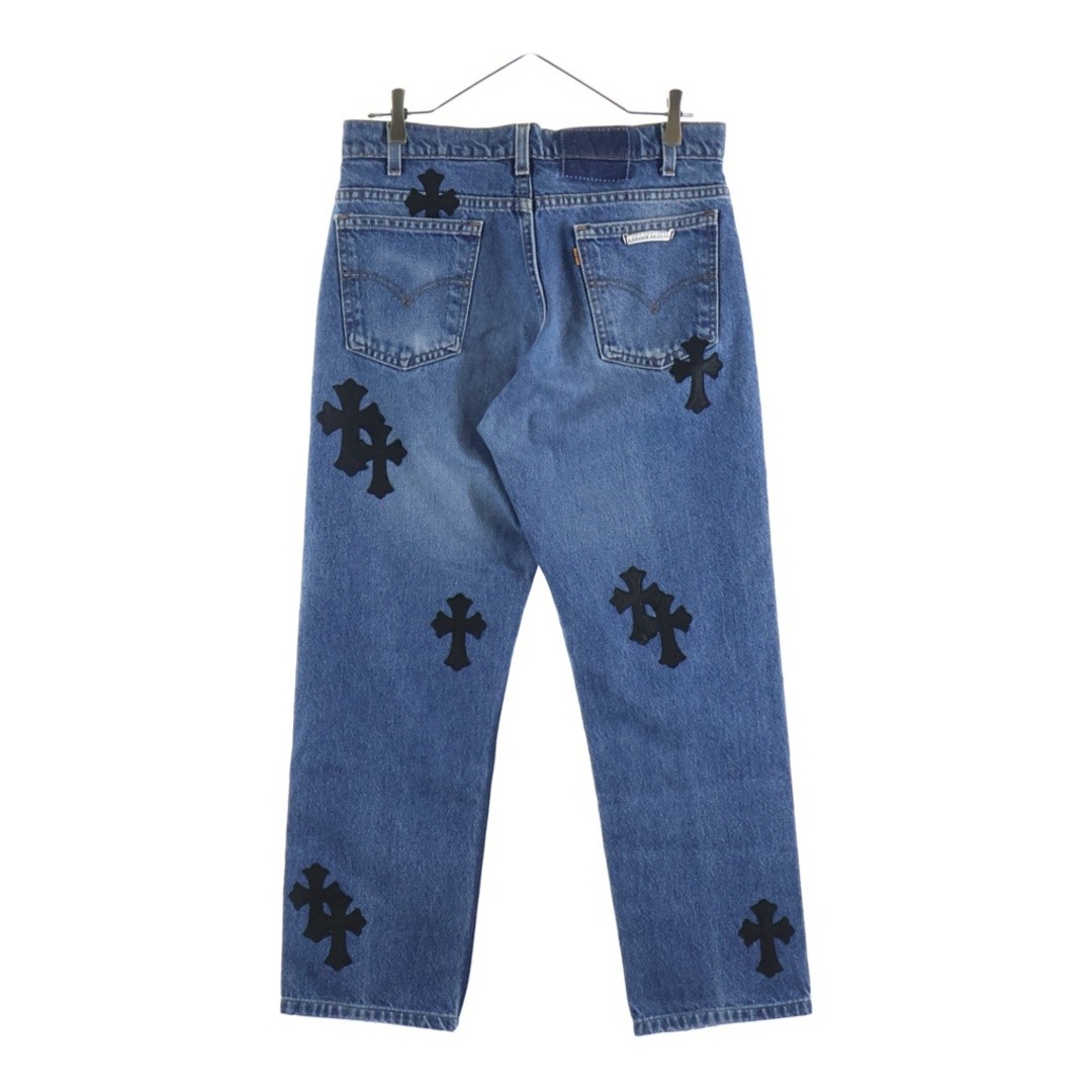 CHROME HEARTS X LEVI'S U VNTG JEAN BLU ORNG TAB LEVIS CROSS PATCHED WASHED Used image 2