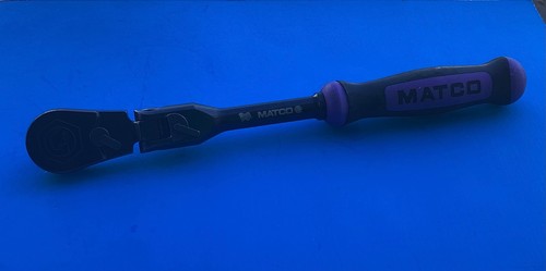 Matco Tools 1/4” Drive Snap Lock Flex Head Ratchet PURPLE Grip BLACK Chrome
