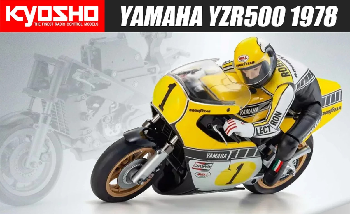Kyosho 1/8 RC BIKE YAMAHA YZR500 Motorcycle 1978 HOR Hang On Rider