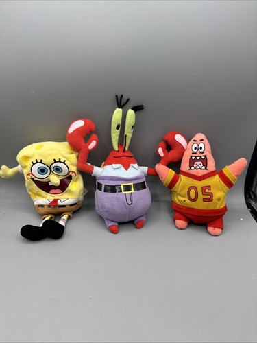 Ty Beanie Baby SpongeBob SquarePants Plush Lot 3 Mr Krabs Star Patrick Toys Set