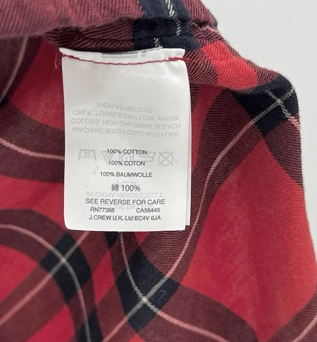 Madewell Red Button Front Collared Plaid Cap Slee… - image 5