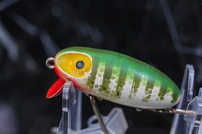 Vintage Wright & McGill Eagle Claw Bug-A-Boo Lure Perch FISHING BUG EYE RED LIP
