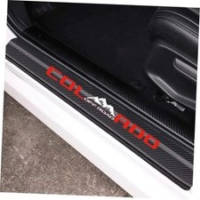 MAXMILO 4Pcs Car Door Sill Protector Reflective 4D Carbon Fiber Leather