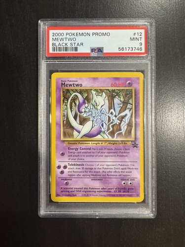 PSA 9 Mewtwo Black Star Promo 12 Pokemon TCG Graded Vintage Card - Picture 1 of 2