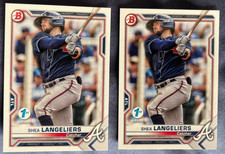 Lot of (2) Bowman 1st Edition 2021 Shea Langeliers Braves/Athletics