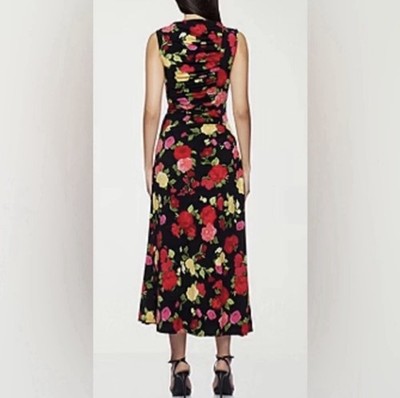 green emerald velvet dress Gilli Women's Peach Please Sleeveless Floral Midi Dress in Cream