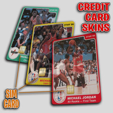 Michael Jordan 1986 Star Rookie Green Yellow | Credit Card Sticker/Skin | 3 Pack