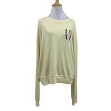 Spiritual Gangster Sweatshirt Womens XS Extra Small Daffodil Love Drop Shoulder