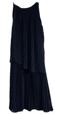Vince Camuto Navy Crystal Pleated Two Asymmetrical Tier Sleeveless Dress, 2