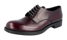 PRADA Leather Derby Dress Shoes - Burgundy Cordovan Brown NEW