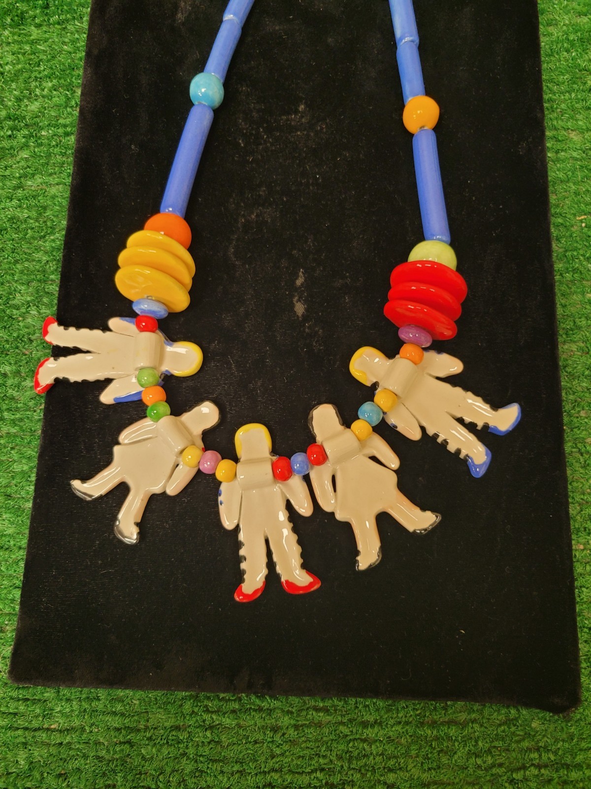 Vintage Candace Loheed Ruby Ceramic Necklace (BFE… - image 9