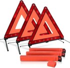 3 Pack Emergency Warning Triangles Reflective Roadside Safety Triangle Kit with