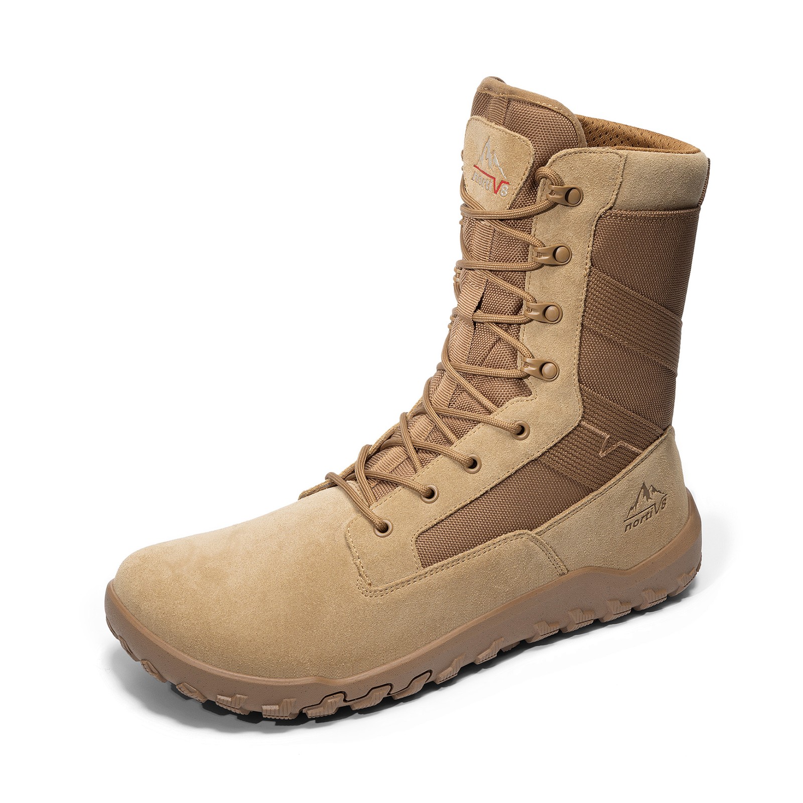 's Wide Toe Box Barefoot Military Boots Side Zipper Motorcyc