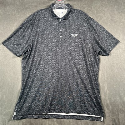 Johnnie O Polo Shirt Mens XL Gray The Olympic Club Performance Stretch Golf