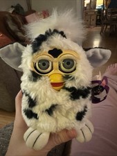 Vintage Tiger 1998 Dalmatian White Black Spots Furby Model 70-800 FLAW- w/tag