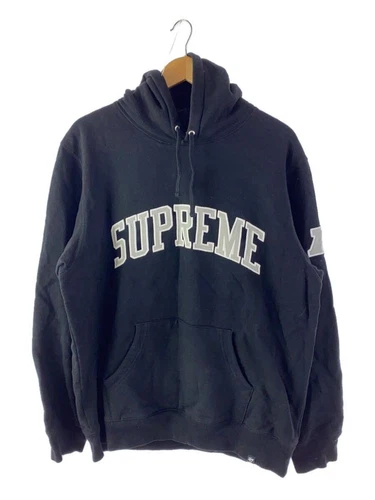 Felpa Supreme con cappuccio L cotone nero usata