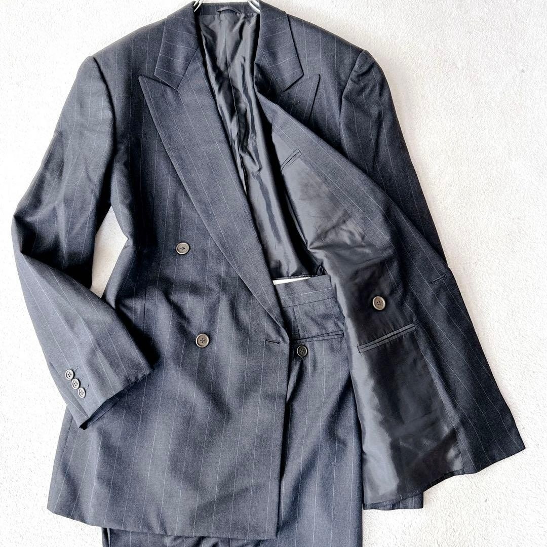 Giorgio Armani グレー ダブルブレストスーツ GIOGIO ARMANI Suit Gray Stripe Double Breasted Suit 2XL 2 Piece
