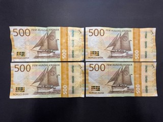 Juego de billetes de 500 coronas Suecia (4) LOTE: 0811 004