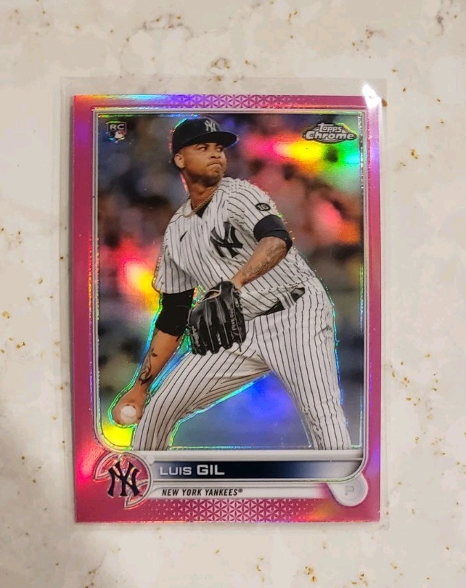 2022 Topps Chrome Luis Gil New York Yankees Pink Refractor RC #202