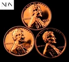 1956+1957+1958 Lincoln Wheat Penny Cent Lot - Gem Proof Red - 3 Coin Set