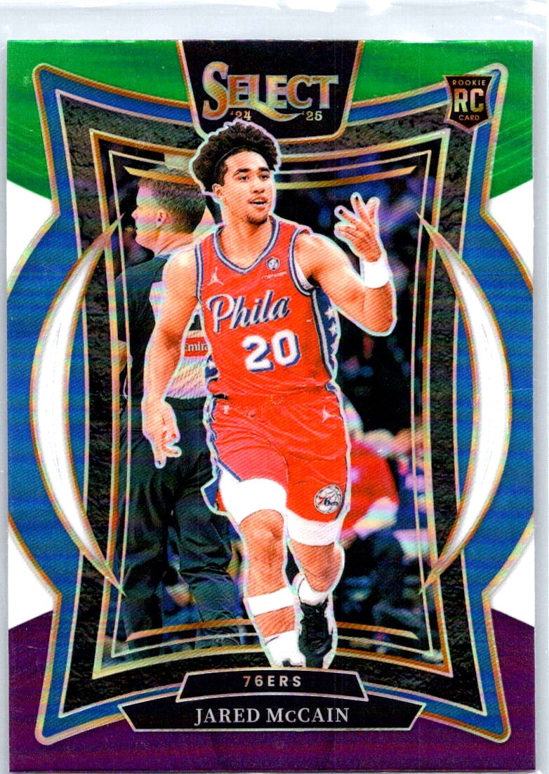 2024-25 Panini Select #82 Jared McCain Green White Purple Prizm