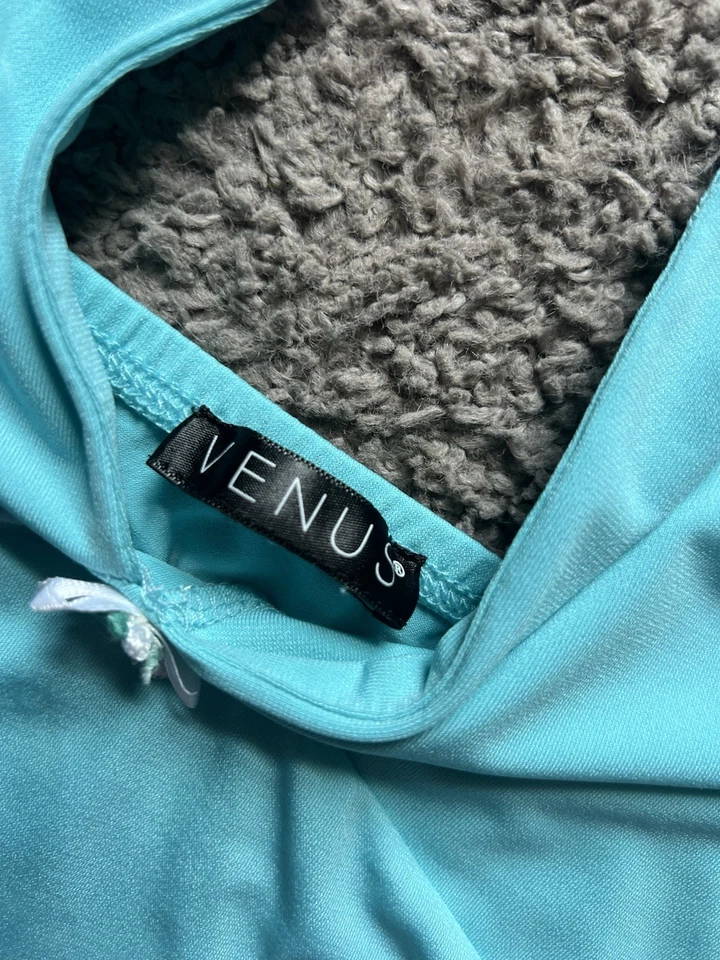 Top Halter Y2K Años 2000 Grande Azul Floral Cuello en V Profundo Acanalado Fairycore Boho Foto 4 de 4