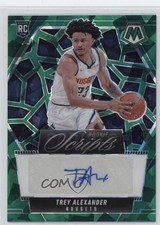 2024-25 Panini Mosaic Rookie Scripts Green Ice Prizm Trey Alexander Auto 6j0