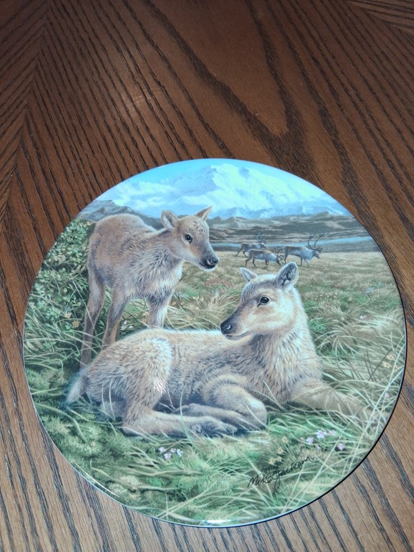 SL 9528/ Reindeer Young Plate Made in England bradford exchange collector plates