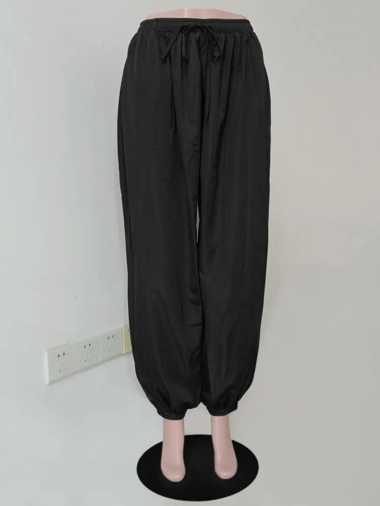 Tossy Summer Fashion Pocket Bloomers Female Trousers Pleated Loose High Waist Pa