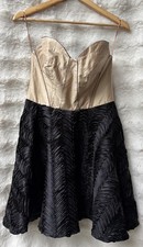 MANNING CARTELL Black Gold A Line Strapless Prom Dress Size 8