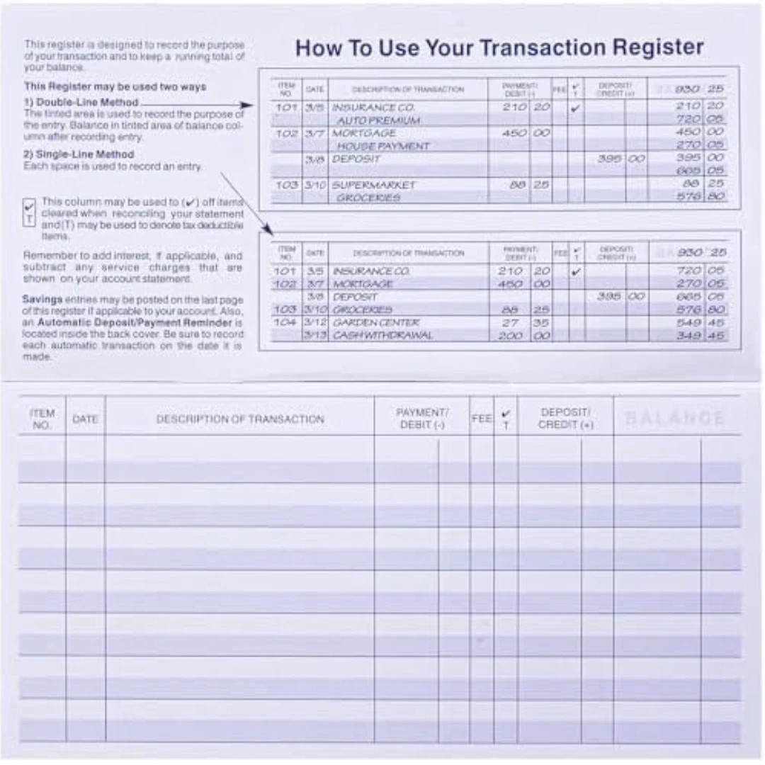 как выглядит 24 PCS Check Registers for Personal Checkbook, Easy to Read Checkbook Register фото