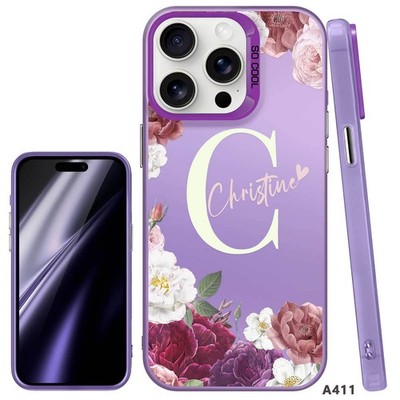 Flower Printed Personalised Case For iPhone 17 16e 15 14 13 12 Hard Laser Cover