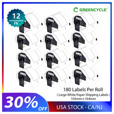 12Rolls 103mmx164mm Paper Shipping 180 Labels Compatible Brother QL-1050 DK-1247