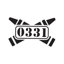 Marine MOS 0331 Infantry Machine Gunner Crossed Crayons Military Decal 3" x 5"